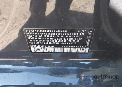 2023 Volkswagen Golf Gti 2.0T 40Th Anniversary Edition from USA, damaged, VIN WVW8A7CD4PW154094